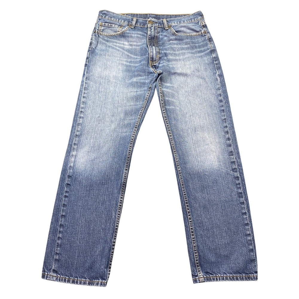 Levis 505 Regular Fit Mens Jeans Sz 36 Blue Denim Straight Leg Grunge Western